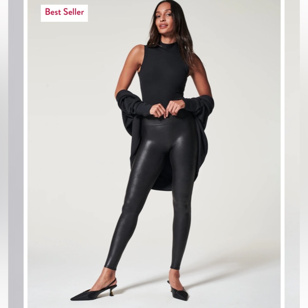 Spanx Faux Leather Leggings in Medium Long.